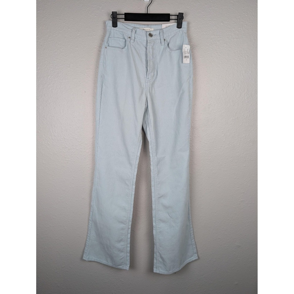 Pacsun High Rise Bootcut Jeans Womens 26 Light Blue Corduroy Pants 100% Cotton - Picture 2 of 13